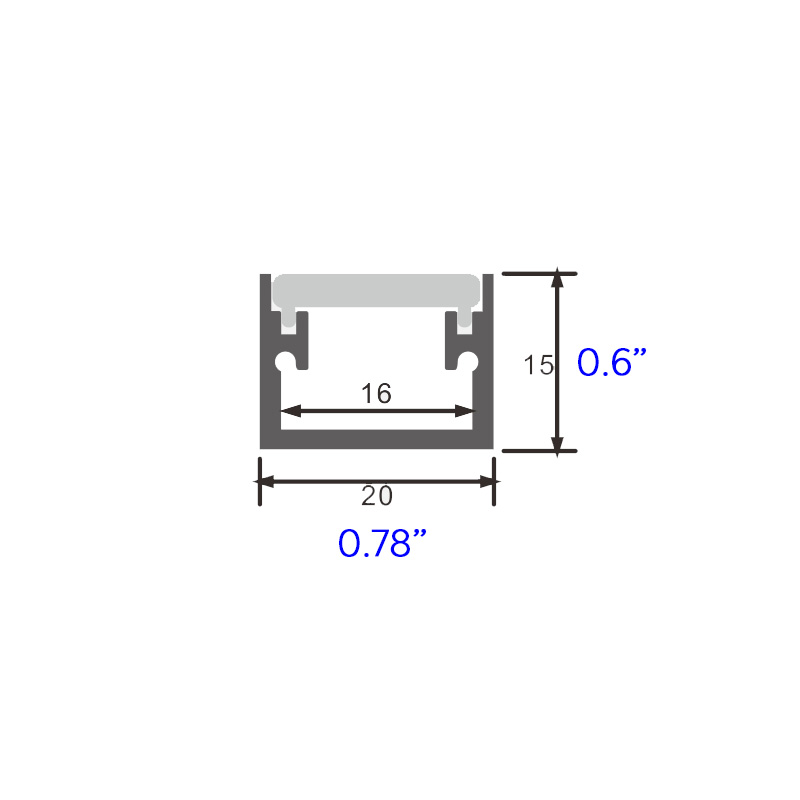 15mm Double Strip Light In Ground LED Uplight Floor Channel 15mm Double Strip Light In Ground LED Uplight Floor Channel